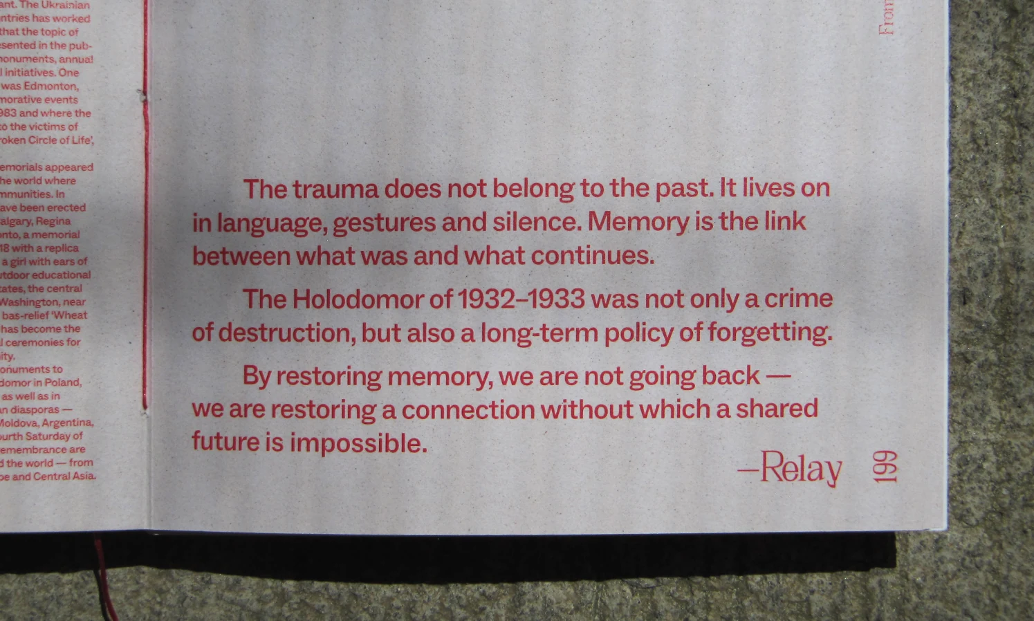 Relay editorial spread